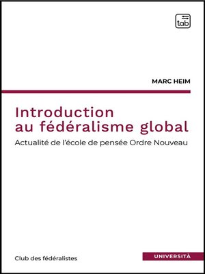 cover image of Introduction au fédéralisme global